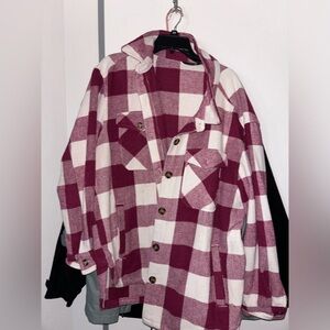 XXL magenta & white flannel
